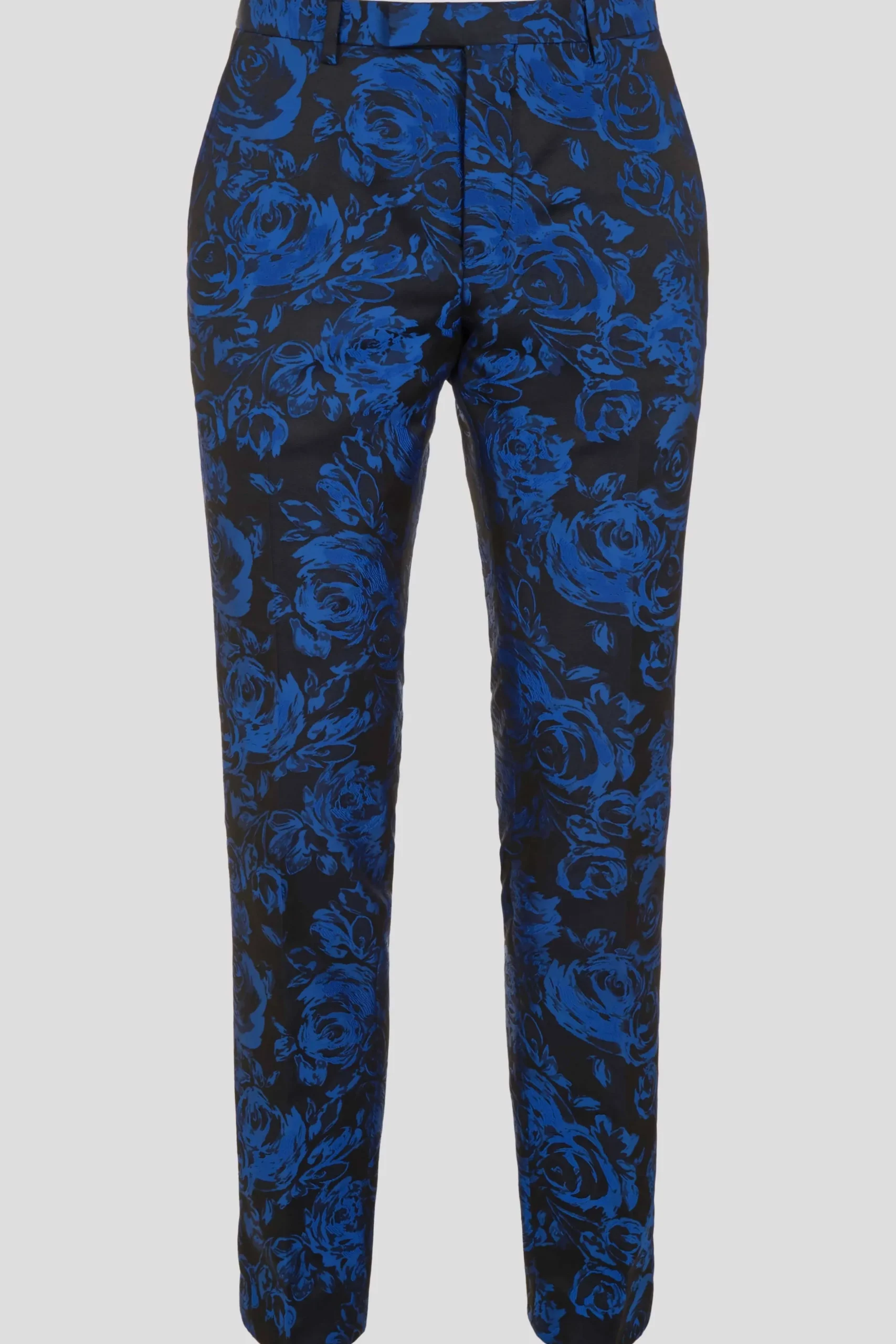 Ersat Skinny Fit Blue Floral Tuxedo Trousers
