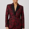 Ersilia Skinny Fit Red Floral Jacket