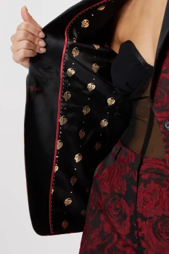 Ersilia Skinny Fit Red Floral Jacket