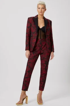 Ersilia Skinny Fit Red Floral Jacket