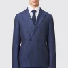 Fairmont Slim Fit Navy Double Breasted Linen Jacket