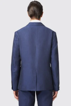 Fairmont Slim Fit Navy Double Breasted Linen Jacket