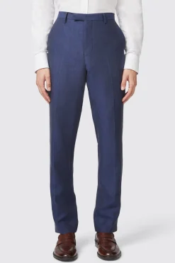 Fairmont Slim Fit Navy Linen Trousers