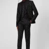 Farrow Skinny Fit Black Polka Dot Tuxedo Suit