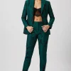 Gillian Skinny Fit Green Floral Suit
