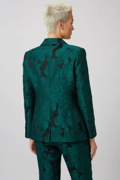 Gillian Skinny Fit Green Floral Jacket