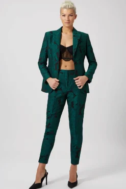 Gillian Skinny Fit Green Floral Jacket