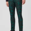 Gilmour Skinny Fit Green Floral Trousers