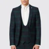 Ginger Skinny Fit Green Tartan Jacket