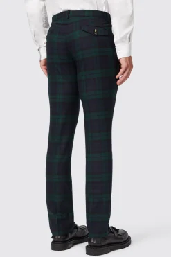 Ginger Skinny Fit Green Tartan Trousers