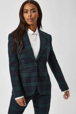 Grace Skinny Fit Green Tartan Jacket