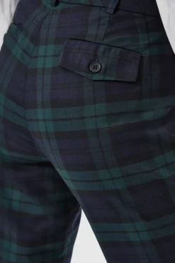 Grace Skinny Fit Green Tartan Trousers