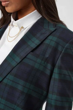Grace Skinny Fit Green Tartan Jacket