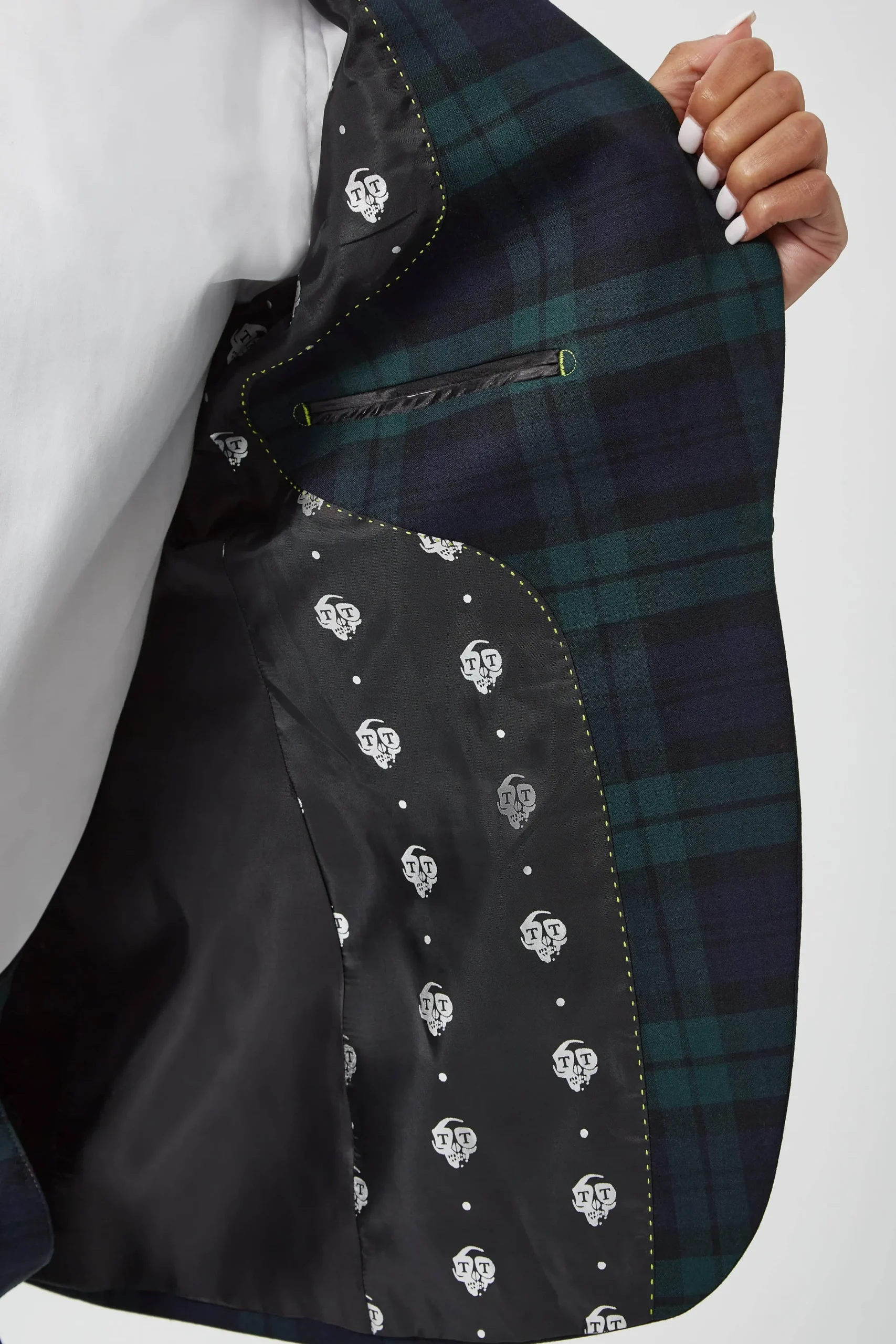 Grace Skinny Fit Green Tartan Suit