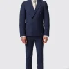 Harwood Slim Fit Navy Double Breasted Wool Suit