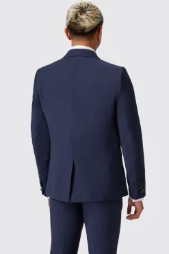 Harwood Slim Fit Navy Double Breasted Wool Jacket
