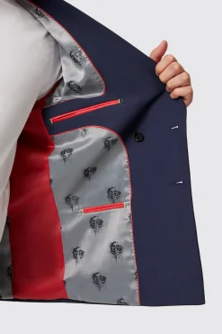 Harwood Slim Fit Navy Double Breasted Wool Jacket
