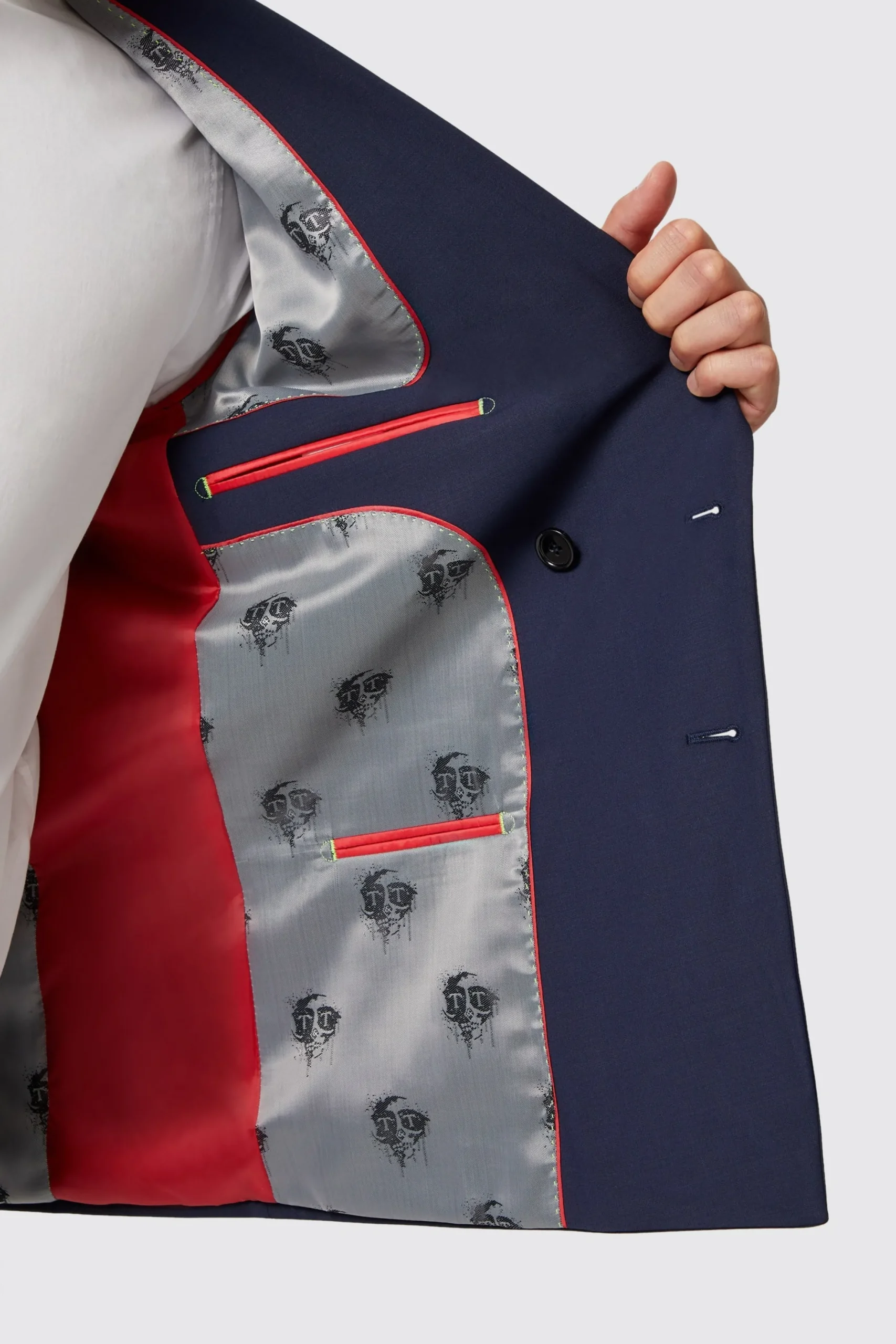 Harwood Slim Fit Navy Double Breasted Wool Suit