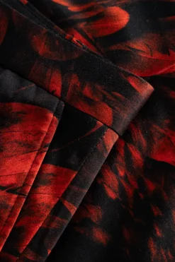 Heron Slim Fit Red Floral Cotton Jacket
