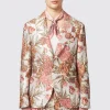 Hirshfield Floral Pink Silver Jacquard Jacket