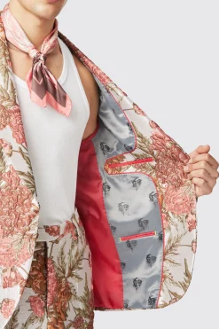 Hirshfield Floral Pink Silver Jacquard Jacket
