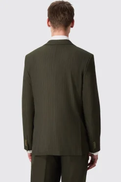 Hodge Slim Fit Green Pinstripe Jacket