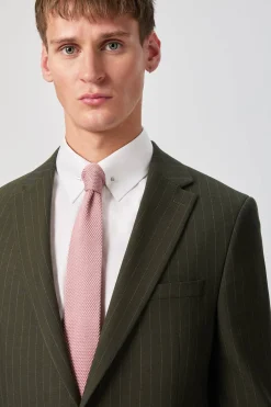 Hodge Slim Fit Green Pinstripe Jacket
