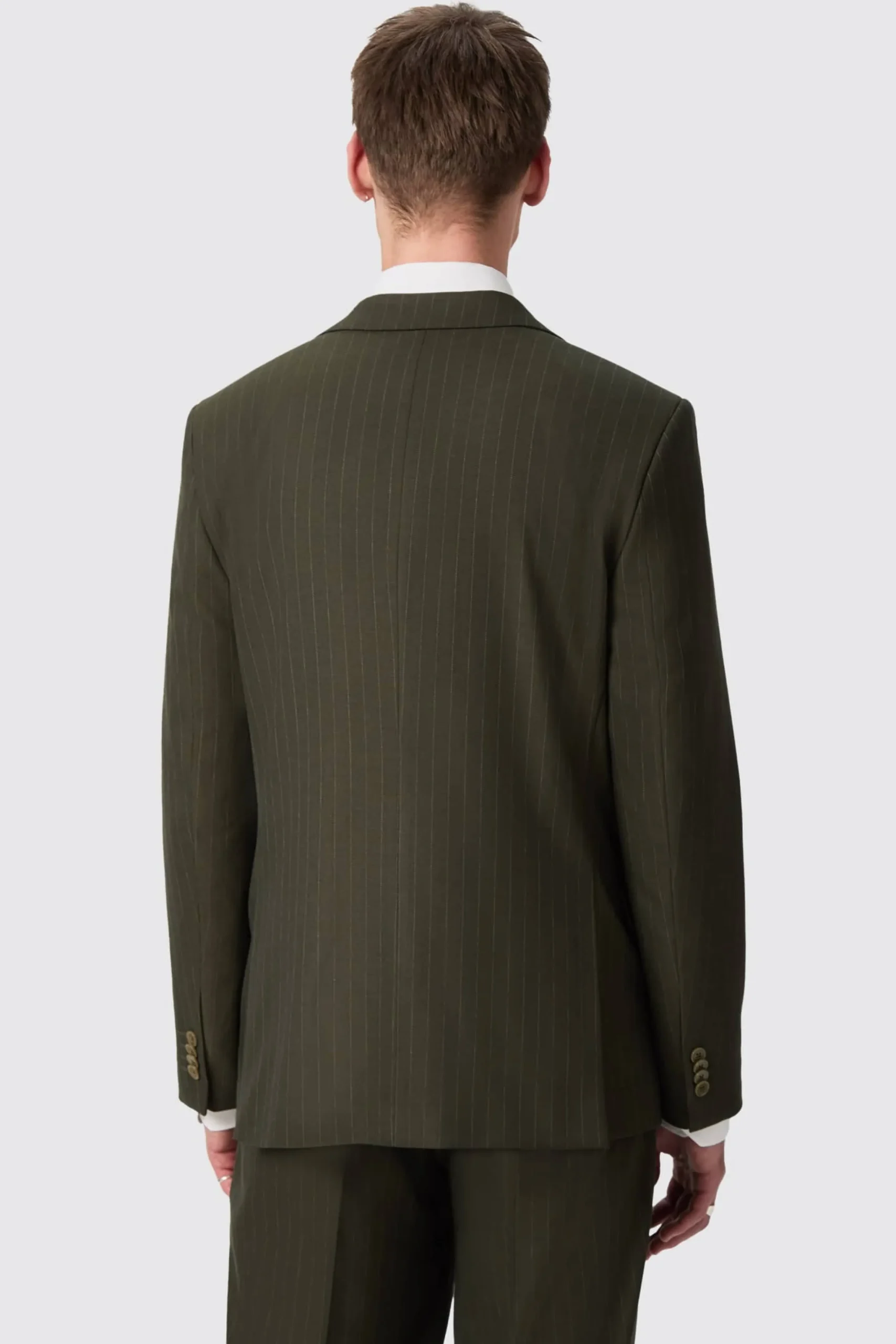 Hodge Slim Fit Green Pinstripe Suit
