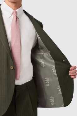 Hodge Slim Fit Green Pinstripe Suit