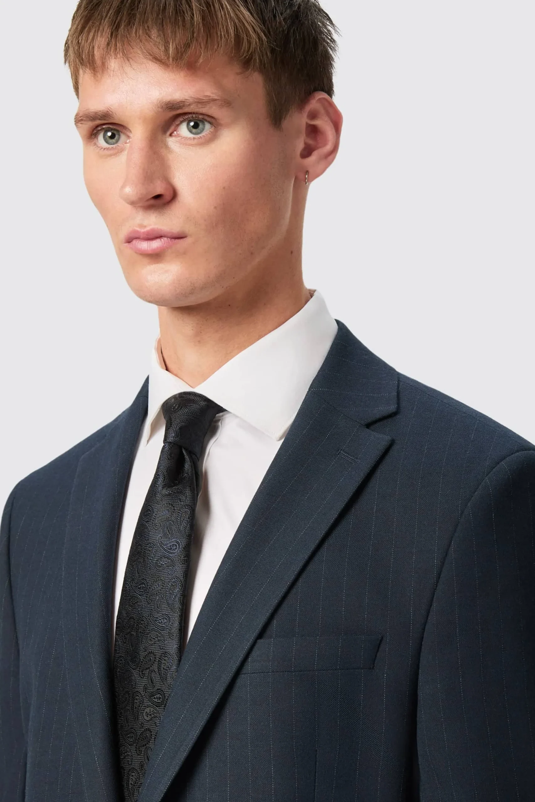 Hodge Slim Fit Navy Pinstripe Suit