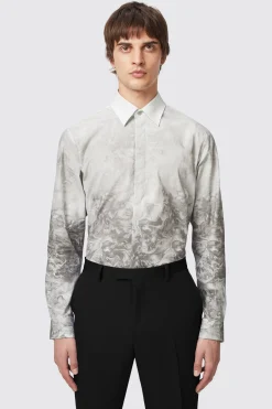 Huile Slim Fit Grey Cotton Shirt
