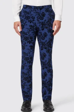Jackalope Blue Suit With Floral Flocking