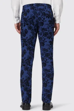 Jackalope Blue Suit With Floral Flocking