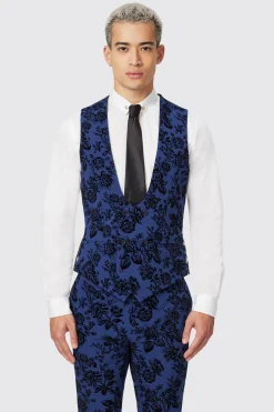 Jackalope Blue Suit With Floral Flocking