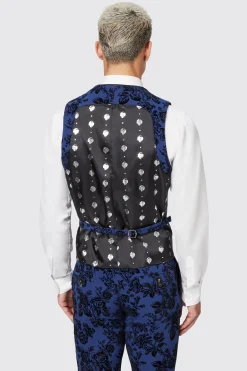 Jackalope Blue Suit With Floral Flocking