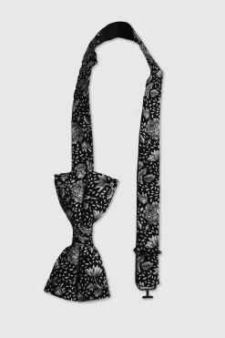 Jasper Black Floral Bow Tie