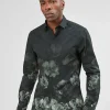 Kember Slim Fit Black Floral Shirt