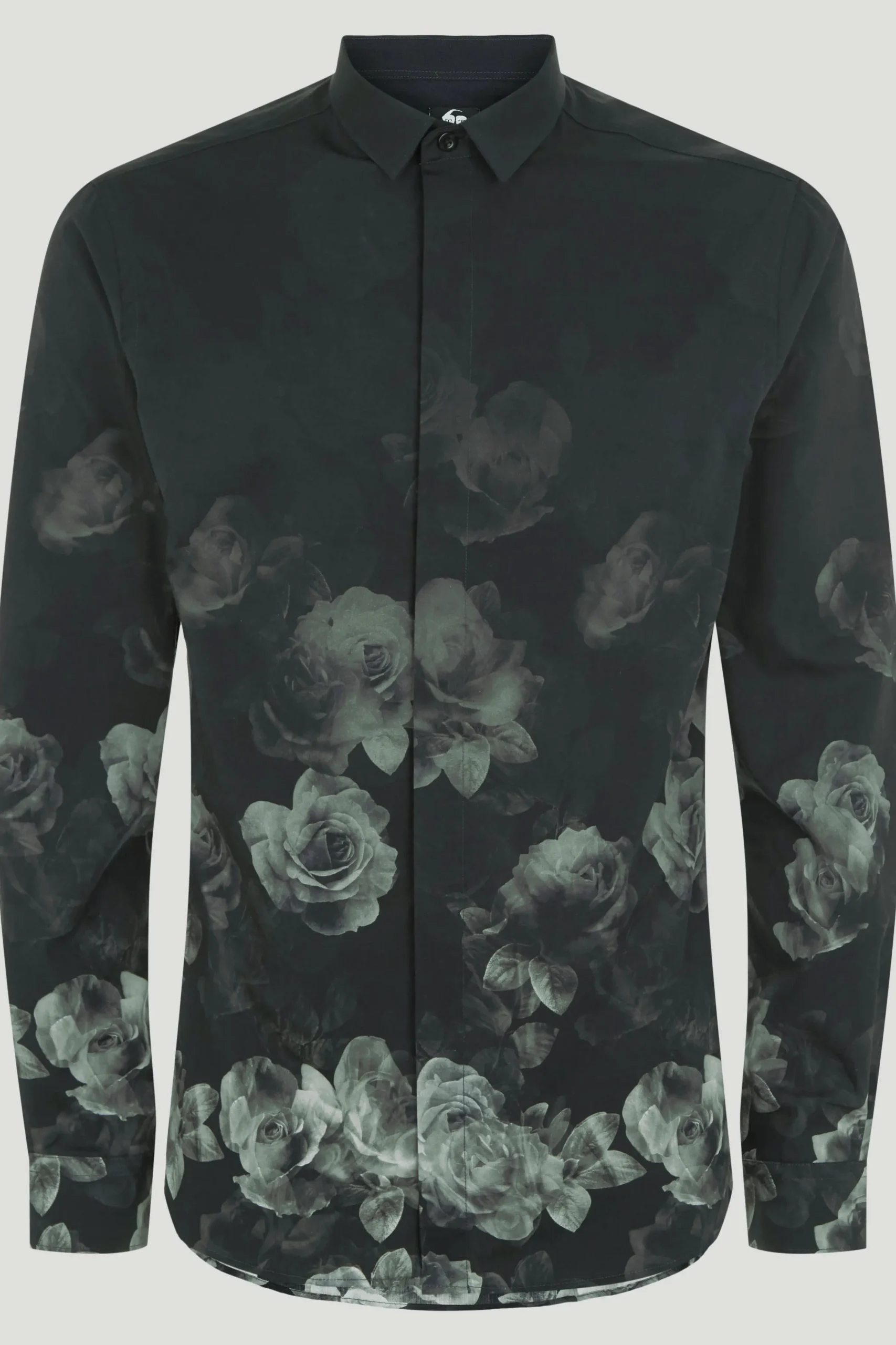 Kember Slim Fit Black Floral Shirt