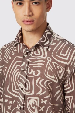 Kessie Cream Abstract Print Shirt