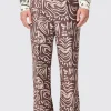 Kessie Oversized Brown Abstract Print Trousers