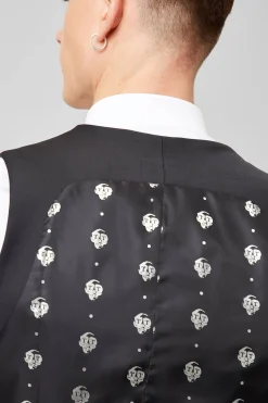 Kingdon Skinny Fit Black Dinner Waistcoat