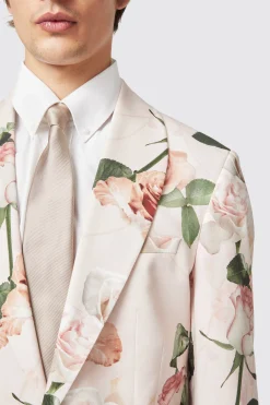Lincoln Skinny Fit Pink Floral Cotton Jacket
