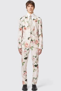 Lincoln Skinny Fit Pink Floral Cotton Jacket