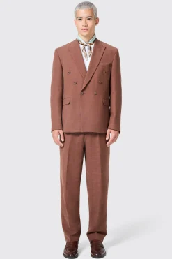 Lisandro Double Breasted Brown Cotton Suit