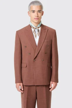 Lisandro Double Breasted Brown Cotton Suit