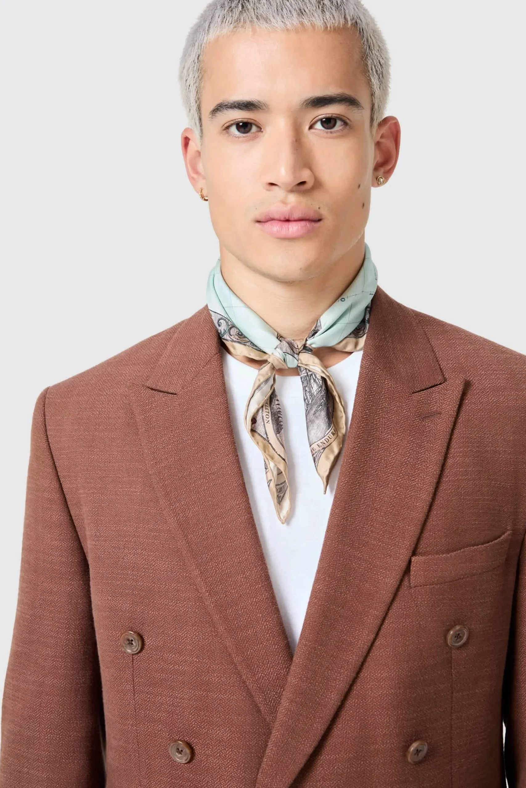 Lisandro Double Breasted Brown Cotton Suit