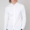 Lynton Skinny Fit White Collar Bar Cotton Shirt
