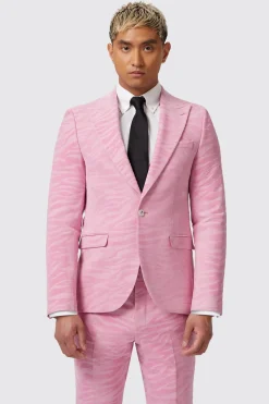 Magnussen Slim Fit Pink Flocked Suit