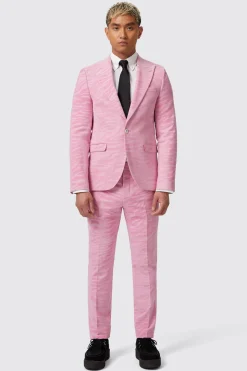 Magnussen Slim Fit Pink Flocked Jacket