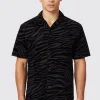 Magnussen Slim Fit Zebra Flocked Black Shirt